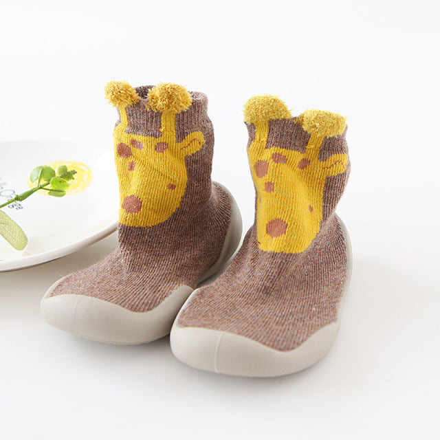 Baby Knitted Anti-slip Animal Floor Sock Shoes with Rubber Soles