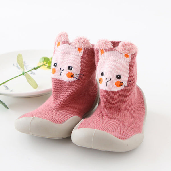 Baby Knitted Anti-slip Animal Floor Sock Shoes with Rubber Soles