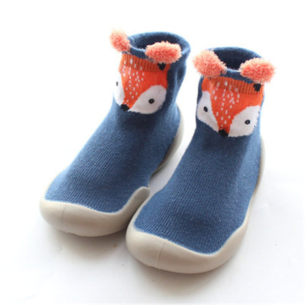 Baby Knitted Anti-slip Animal Floor Sock Shoes with Rubber Soles