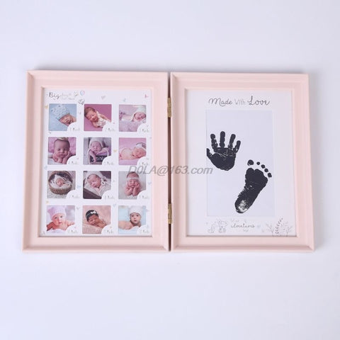 Full Moon Age Growth Photo Frame with Hand and Foot Ink Pad Print