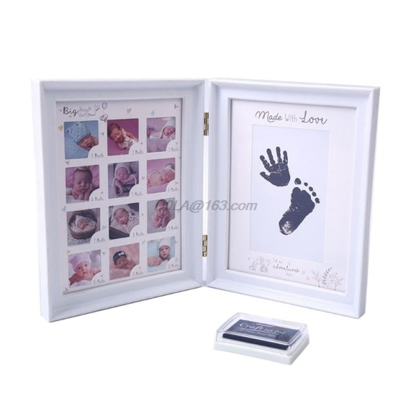 Full Moon Age Growth Photo Frame with Hand and Foot Ink Pad Print