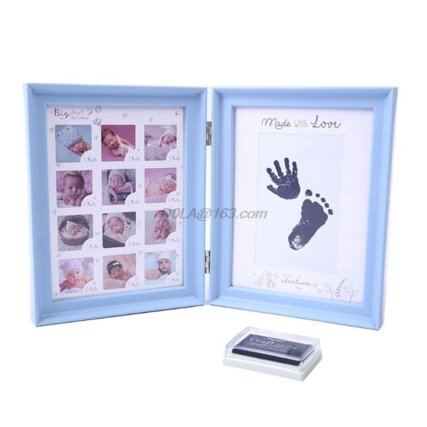 Full Moon Age Growth Photo Frame with Hand and Foot Ink Pad Print