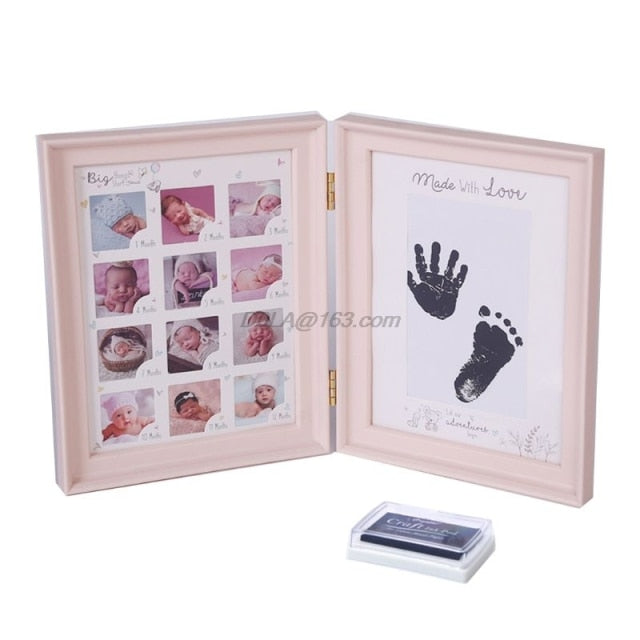 Full Moon Age Growth Photo Frame with Hand and Foot Ink Pad Print