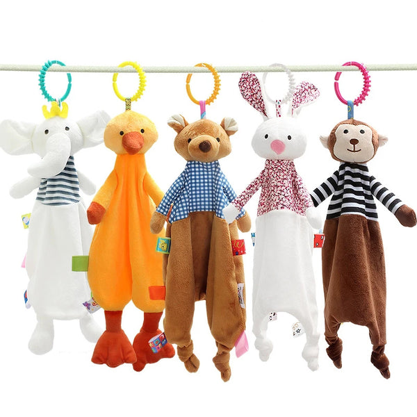 Soft Cartoon Animal Towel Baby Toy For Stroller