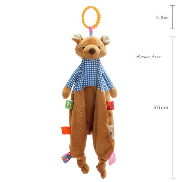 Soft Cartoon Animal Towel Baby Toy For Stroller