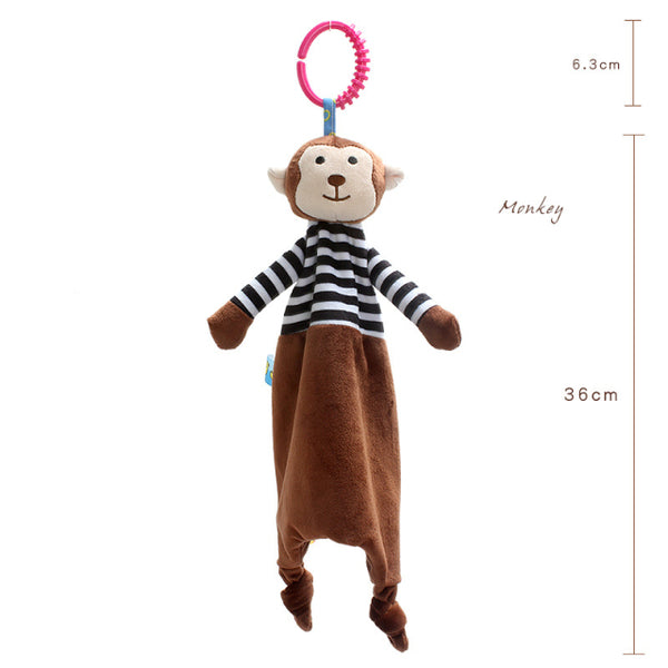 Soft Cartoon Animal Towel Baby Toy For Stroller