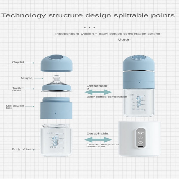 Insulated Glass Baby Bottle with USB Portable Charger