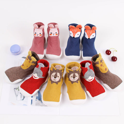 Baby Knitted Anti-slip Animal Floor Sock Shoes with Rubber Soles