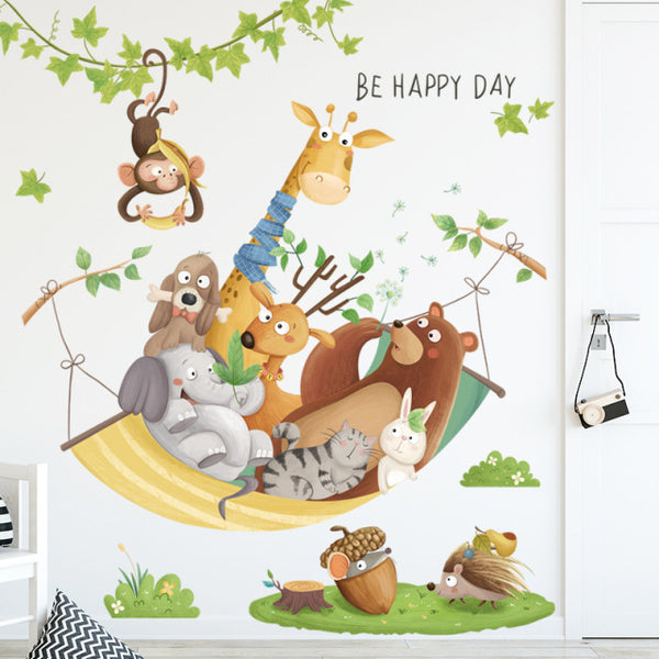 Big Nordic Jungle Animals Wallpaper for Room Decorations