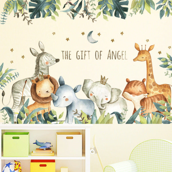 Big Nordic Jungle Animals Wallpaper for Room Decorations