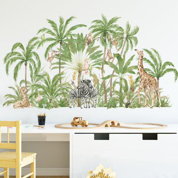 Big Nordic Jungle Animals Wallpaper for Room Decorations