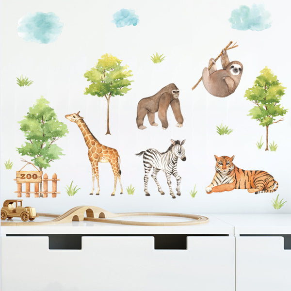 Big Nordic Jungle Animals Wallpaper for Room Decorations