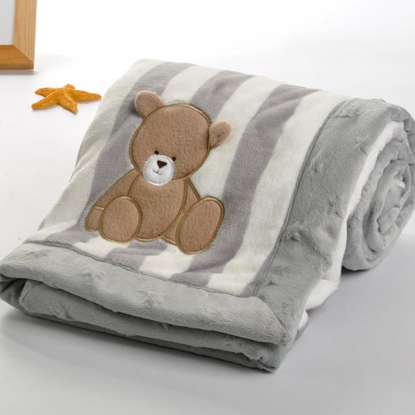 Kiddiezoom Flannel Baby Blanket Animal Print/Heart