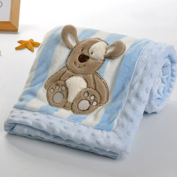 Kiddiezoom Flannel Baby Blanket Animal Print/Heart