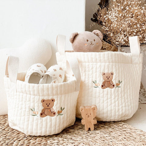 Newborn Embroiderd Storage Bag Toy Organizer