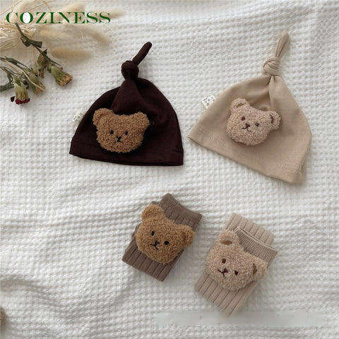 Cute Bear Baby Cap and Socks