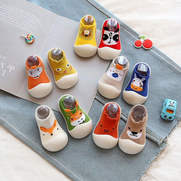 Baby First Walker Cartoon Animation Rubber Sock Shoes