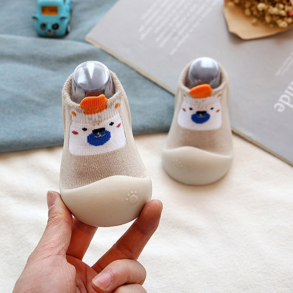 Baby First Walker Cartoon Animation Rubber Sock Shoes