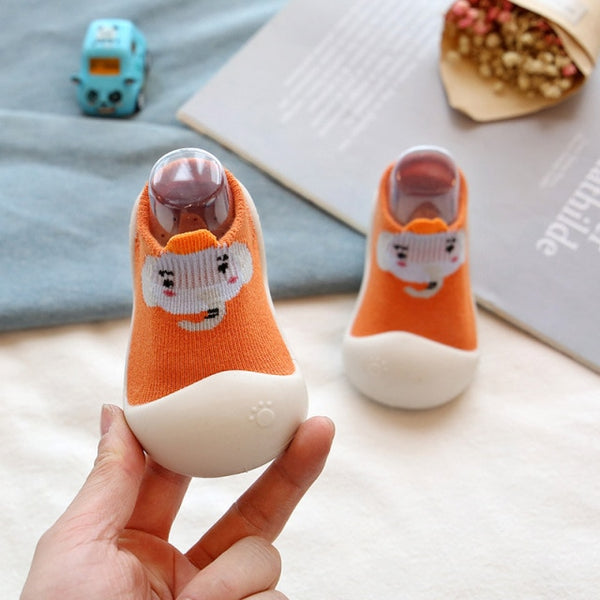 Baby First Walker Cartoon Animation Rubber Sock Shoes