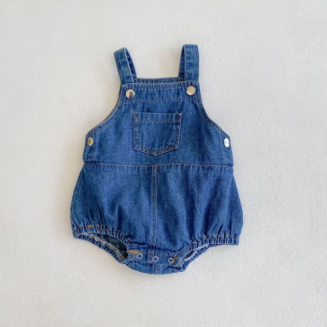 Cute Casual Strappy Baby Denim Playsuit