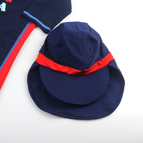 One Piece Boys' Quick-Dry Swimwear with Hat