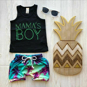 Sleeveless Tank Top T-shirt and Shorts Beachwear